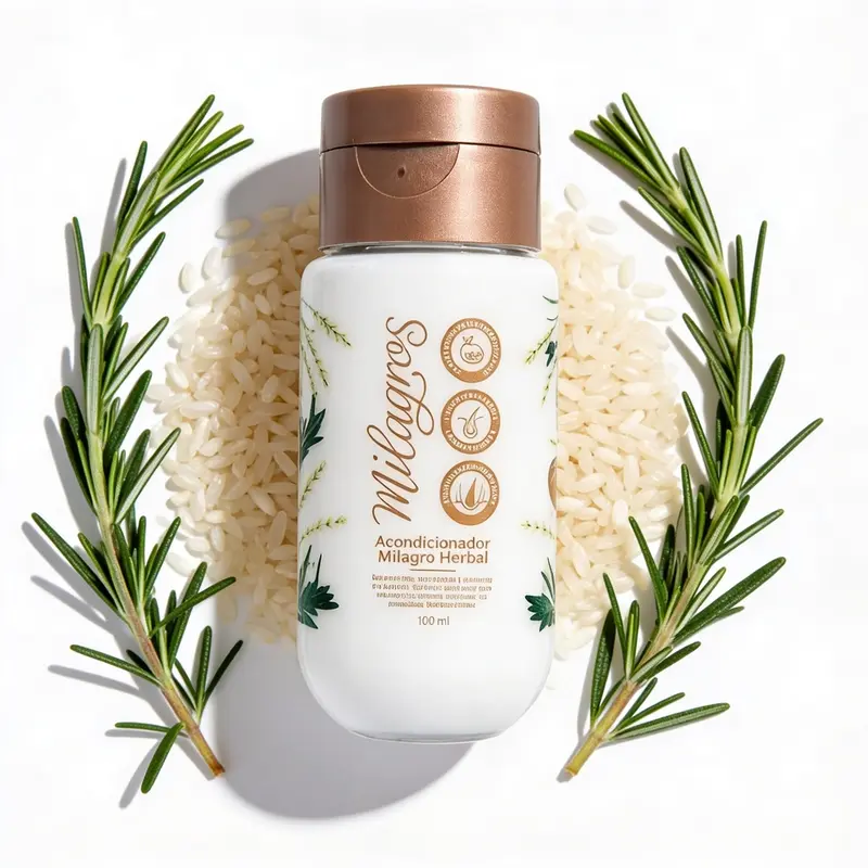 Milagros Mini Herbal Liquid Botanical Extracts Conditioner - Haircare for Color & Chemically Treated Hair, Detangle Smoothing Hydration, Anti-Frizz, Anti-Hair Loss, Rosemary, Rice Protein, Amino Acids, Wet/Dry Use