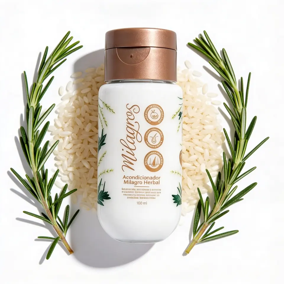 Milagros Mini Herbal Conditioner Detangling Conditioner with Romero, Rice & Amino Acids | Deep Hydration & Frizz Control