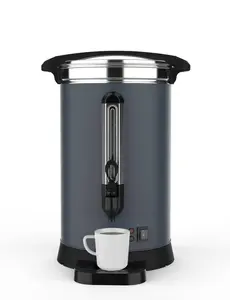 GARVEE Large Capacity Stainless Steel Commercial Coffee Urns with Double-Wall Insulation, Electric Heating, Drip-Proof Faucets, Water Level Indicators, Auto-Reheat Control, Locking Lids, and Drip Trays for Events and Offices