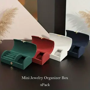 Small Jewelry Box, Mini Travel Jewelry Case Women'S Portable Travel Jewelry Storage Organizer For Rings Earrings