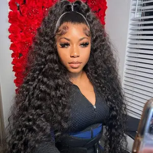 Deep Wave Transparent Lace Frontal Wig 13x4 13x6 Water Wave Lace Frontal Human Hair Wig For Women Brazilian 4x4 Lace Closure Wig
