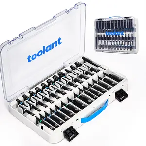 toolant Impact Magnetic Nut Driver Set 38pcs 1/4'' Quick Change Bit Extension Deep Nut Driver Set with Wing Nut Driver & Impact Socket Adapters for DIY Enthusiasts and Professionals