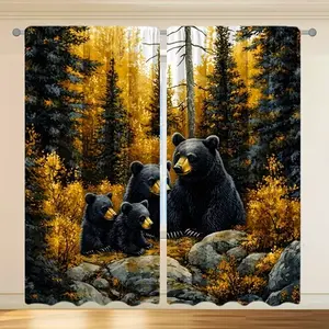 2 pieces of high-definition digital Japanese traditional culture pattern printed curtains, made of polyester with semi-transparent texture, machine washable, suitable for bedrooms, living rooms and home decoration.