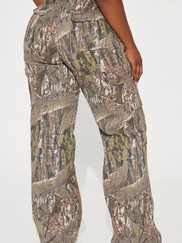 Tall Bree Camo Stretch Cargo Jean - Olive/combo