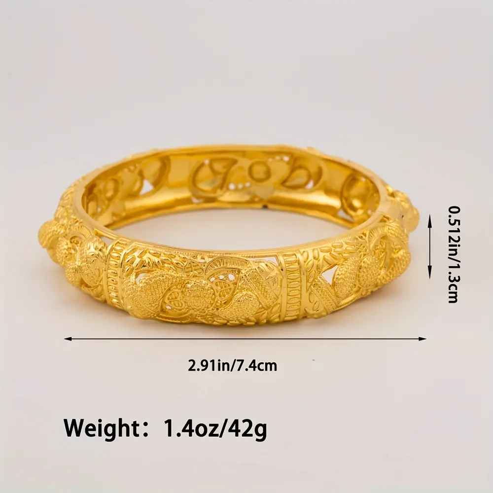 Women's Cuff Bracelet Luxury 24K Gold Plated Open Europe fashion vintage gold-plated color traditional wedding bracelet, bracelets for women,gifts girlfriend