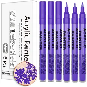Pens  Markers 6  Permanent Marker Pens  Pens for Rock Painting Glass Stone Ceramic Metal Fabric Pebble Painting pens Craft Supplies