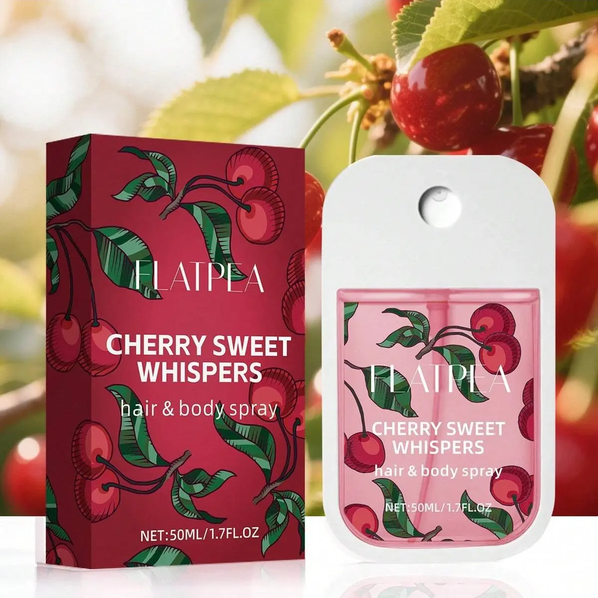 Cherry Scented Spray Bottle, Scented Mist, 50ML Air Freshener, Scented Home Fragrance, Home Fragrance Products, Long-Lasting Fragrance, Multi-Layer Aroma, Ideal for Bedroom Living Room Bathroom