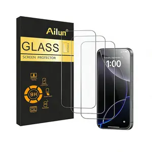 Ailun 3 Pack Tempered Glass Screen Protector for iPhone 17 16 15 Pro Max, Case Friendly 9h Hardness, Apple-Compatible Protection