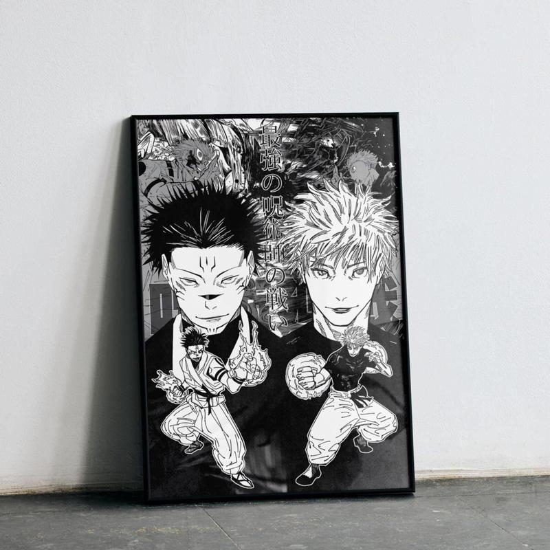 Jujutsu Kaisen Anime Poster - JJK Ryomen Sukuna Gojo Satoru Fight Anime Art Print Anime Gifts