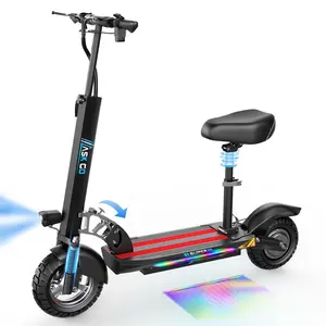 Pikabike Q2 Electric Scooter Adults, 1200W Peak Motor, 45 Miles Range Electric Scooter with Seat, 25MPH Top Speed, 10" Off Road Tires Scooter, Dual Suspesnsion, Folding Commuting E Scooter for Adults