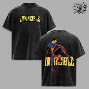 InkVerse Limited Edition Mark Grayson V5 Invincible War Comic Graphic Tee, Invincible MCU Animated Series T Shirt, Superhero Punch Comic Design, Oversized Streetwear Unisex Tee, Vintage Bloody Comic Style, Gift for Invincible Fan