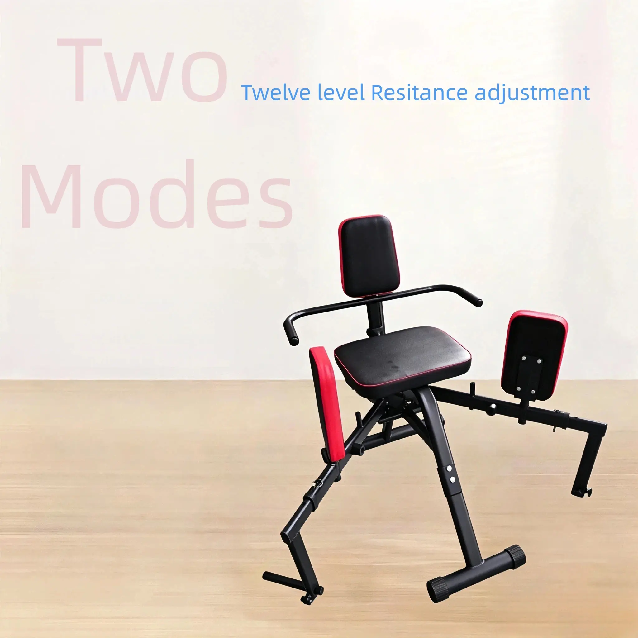 Hip Abductor Adductor Machine for Home Gym, 2 in 1 Inner Outer Thigh Trainer, 12-Level Resistance Leg & Glute Workout Equipment, Compact Glute Trainer with Plush Padding, 440 lbs Weight Capacity