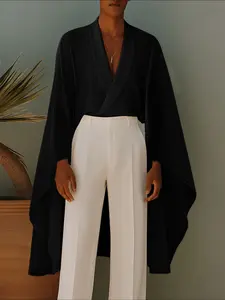 INCERUN Men Irregular Shirt Patchwork See Through Long Sleeve Men Clothing Streetwear Party Fashion Long Style Shirts Camisas Top