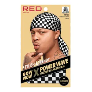 RED by KISS BOW WOW X Power Wave Checker Fashion Durag