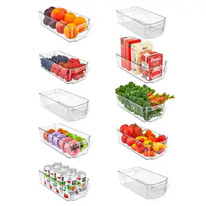 Lifemaster Pantry Organizers and Storage Bins - Stackable Clear Bins for Kitchen and Freezer, Snack Pantry Organizer, Refrigerator Storage Solutions, Multi-Purpose Kitchen Storage Bins - 10 pack