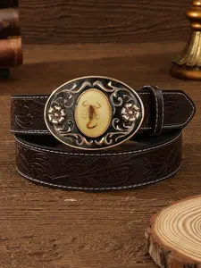 Boho Western Unisex Animal Glow-In-The-Dark Buckle Full-Length Embossed Belt, Unique Gift Idea, Stylish Accessory for Men and Women