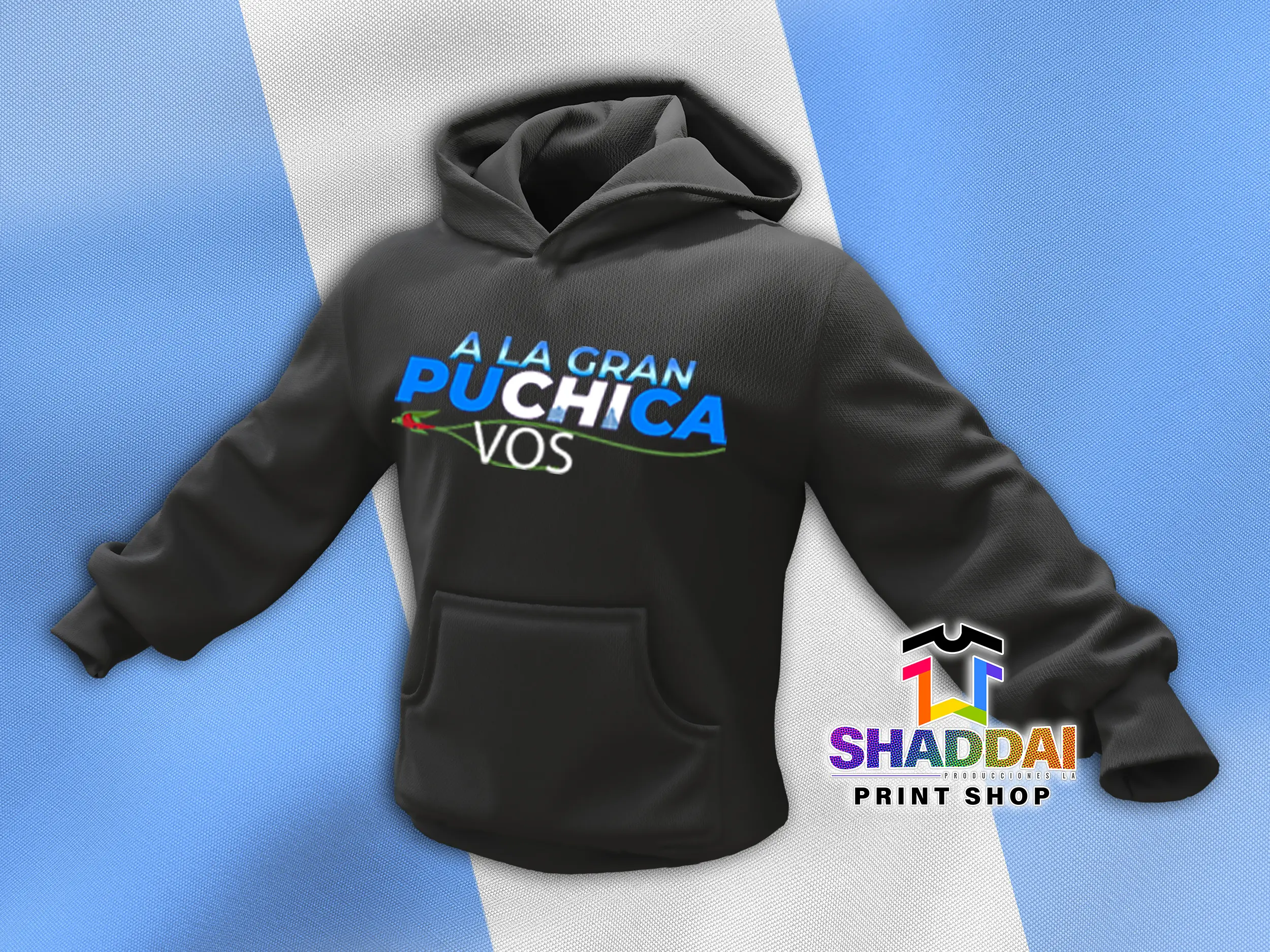 Guatemala A la GranPuchicaVos Black Hoodie Unisex