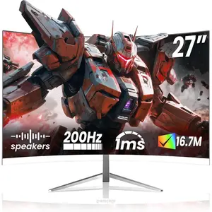 27" Curved Gaming , 180Hz/200Hz FHD 1920x1080 1800R Immersive VA Panel, 1ms Response Time, FreeSync, Built-in Speakers, HDMI, VESA Mountable, White