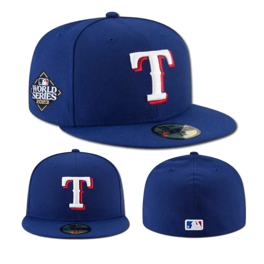 New Era MLB Texas Rangers 59FIFTY Fitted Hat – Royal Blue Flat Bill Baseball Cap Featuring Embroidered “T” Logo & World Series Patch, Premium Streetwear Headwear, Casual Sports Cap, Unisex, Gorras, Gorra Beisbol, Collector Edition