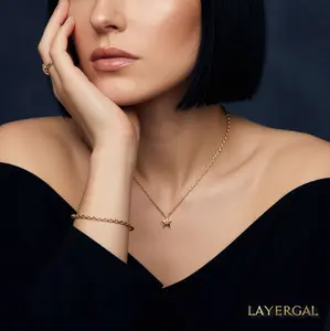 LG062 Golden Star Pendant Necklace