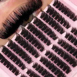 160Pcs 100D Fluffy Lash Clusters Thick Cluster Eyelash Extensions Individual Lashes, Fluffy False Eyelashes, Faux Mink D Curl Multiple Lengths Lash Extension