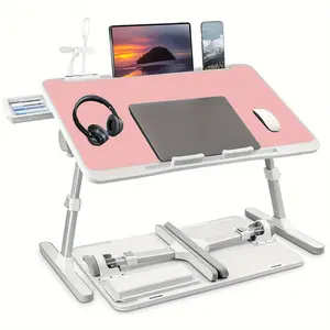 Height & Angle Adjustable Laptop Stand for Bed, Lap Desk Bed Tray Table, Light Weight Foldable Portable Laptop Table for Couch Sofa Chair Floor Desk for Adults, Kids