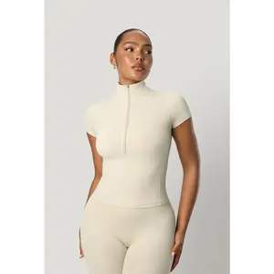 Contour Half Zip Short Sleeve - Vanilla