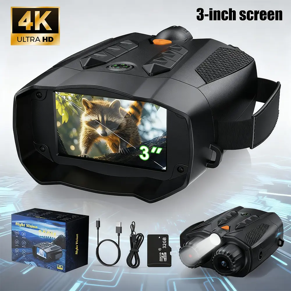 【2026 Upgrade】4K Night Vision Goggles with 4’’ HD Screen, Rechargeable 5000mAh, 32GB Storage, Digital Electronics Gift for Outdoor Lovers, Hunting Gifts for Men/Dad/Husband,
