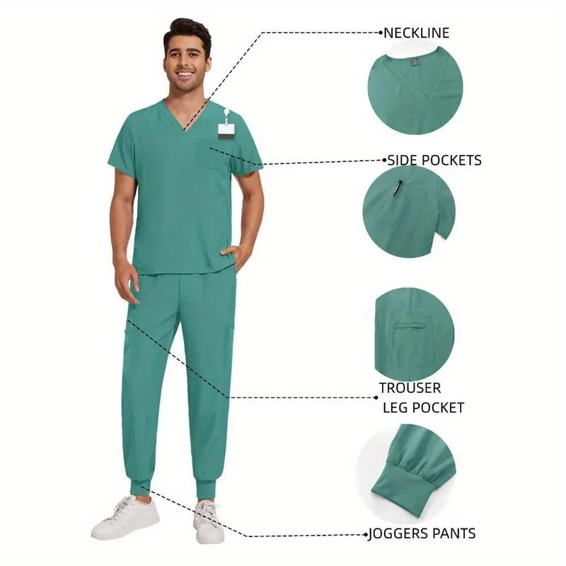 Uniform Men's Matte Set Nurse Beauty Salon Work Clothes Clinical Matte Top Pants Set Spa Doctor Nursing Clinical Set Uniform Men's Matte Set Nurse Beauty Salon Work Clothes Clinical Matte Top Pants Set Spa Doctor Nursing Clinical Set