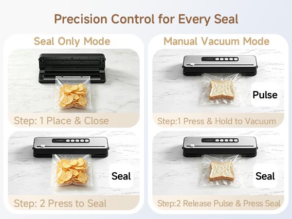DREAME VS20 Automatic Vacuum Sealer Machine, -65kPa Suction, Guided Bag Placement, Reinforced Double Seal, 5 Modes with Cutter for Meat, Moist Foods, Sous Vide Meal Prep, Vacuum Sealing Machine,back to school,back to school haul
