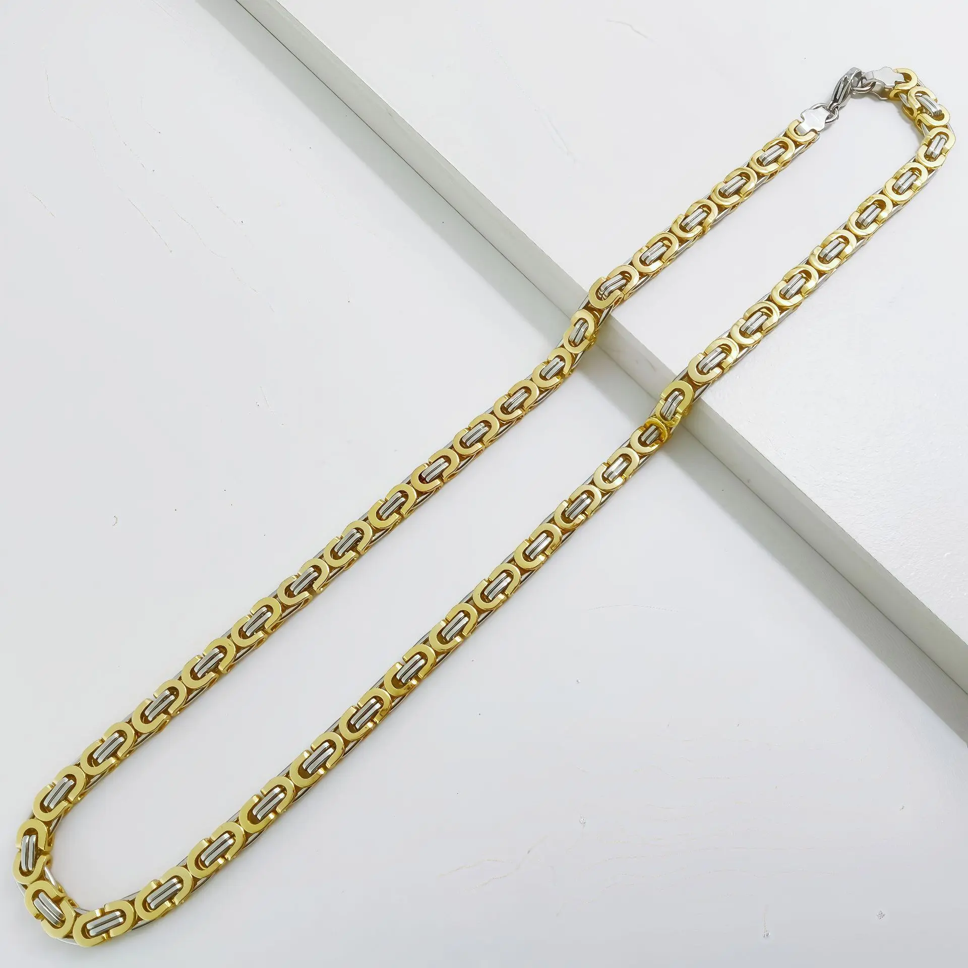 Steel golden  6mm * 55cm flat link chain