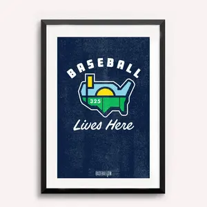 Baseball Lives Here 18x12 Matte Finish Custom Illustration Print Baseball Lives Here 18x12 Matte Finish Custom Illustration Print
