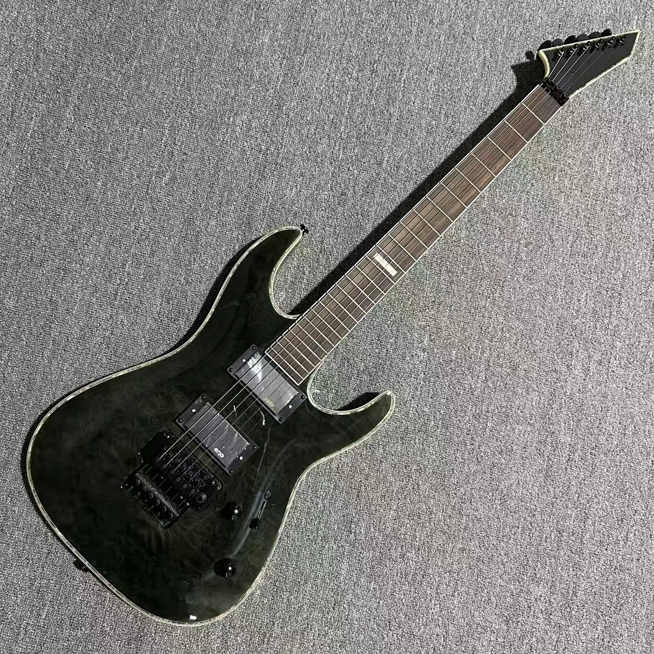 6-String Black Electric Guitar for Heavy Metal, High-Quality Mahogany Body, HH Humbucker Pickups, Fixed Bridge