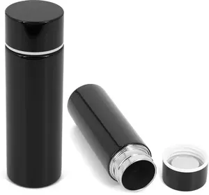 CASEMATIX Stainless Steel Pocket Spittoon 5-Ounce Travel Spit Cup - Portable Dip Spit Bottle with Black Design, Spitoon for Car Wide Mouth Reusable Container