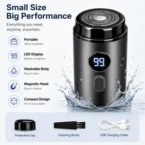 Mini Electric Shaver — IPX7 Waterproof, Ultra-Thin 3D Floating Head, 60-Minute Battery Life, Portable Cordless Travel Shaver, Wet & Dry Use Supported (Summer Breeze Edition)