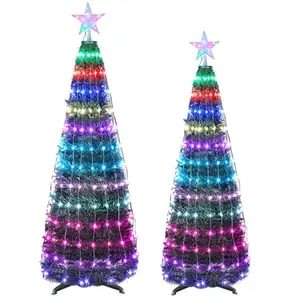 5.9FT 234Pcs LED Lights Collapsible Christmas Tree with Remote App Control IP65 Waterproof Multi-Color Modes Timer Setting for Festive Decor