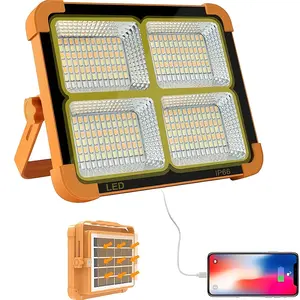 Portable Handheld LED Solar Work Light with Stepless Brightness Adjustment - 2600LM Brightness, Work Site LED Floor Light, Suitable for Emergency Work Lighting, Hurricane Day, Camping, Tent Light - Men's Father's Day Gift