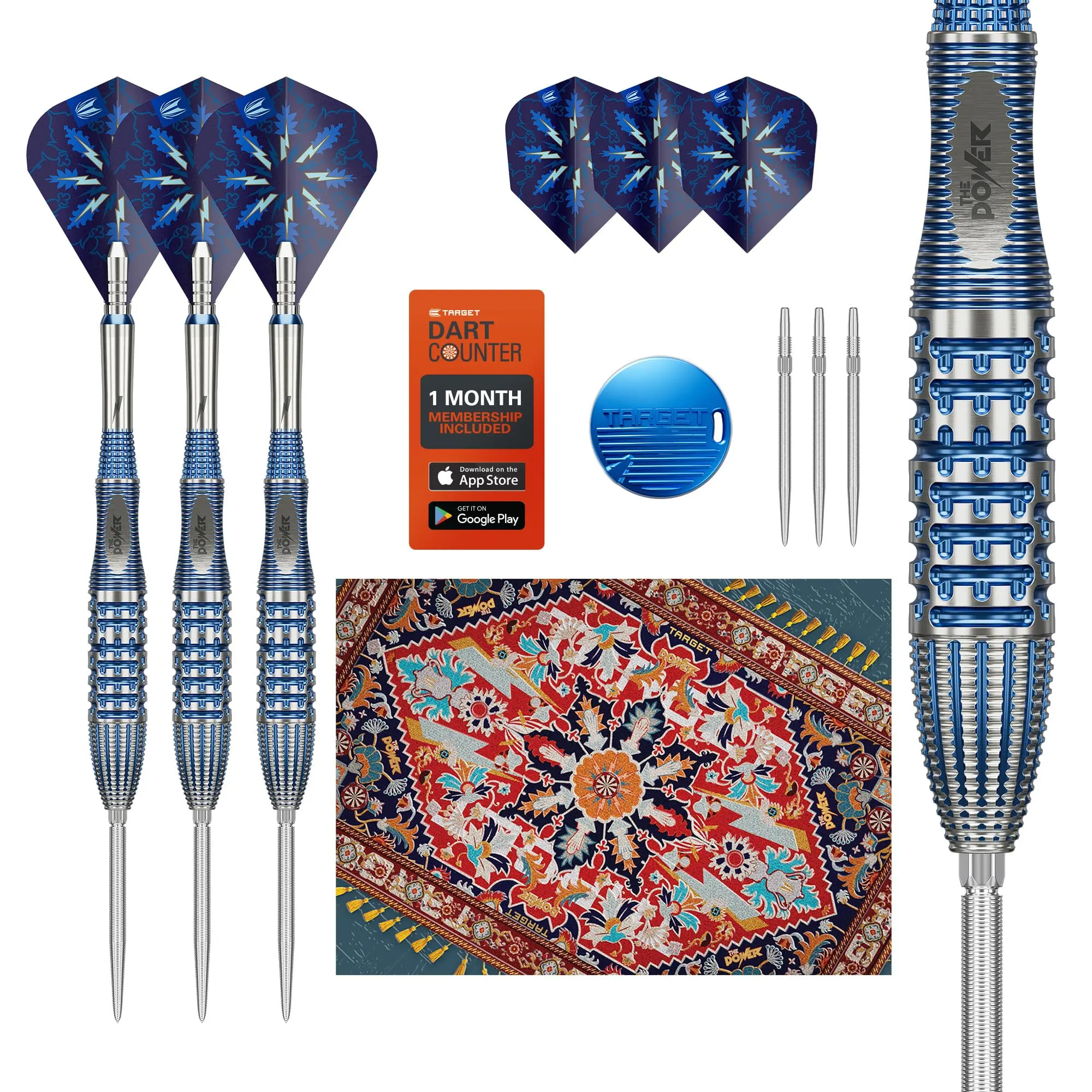 Target Darts Phil Taylor Steel Tip Gx2 Dart Set, 22G/24G/26G | 95% Tungsten Darts, Pro Ultra No.6/Vapor S Flights & Power Titanium Shafts, Swiss Nano Points Silver & SP Tool Included