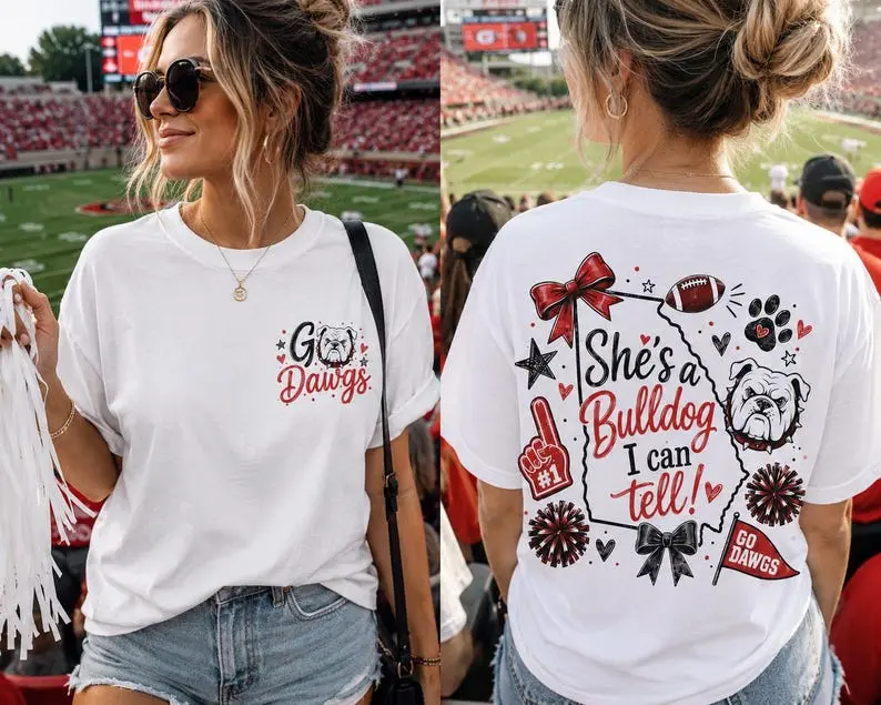 Shes a Bulldog I Can Tell T-Shirt | Go Dawgs Football Shirt