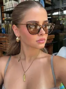 Women's Cat Eye Sunglasses Metal Frame, Decorative Lenses, Casual Versatile Design, Elegant Everyday Wear, Perfect for Daily Outings