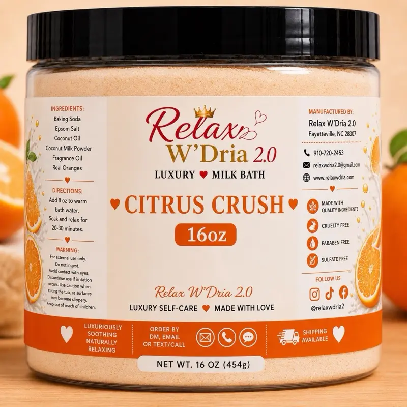 Citrus Crush Milk Bath, Beauty & Personal Care Bath Soak for Relaxing Self-Care Routine