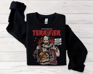 [SALE UP TO 45%] Halloween Terrifier Sweatshirt, Movie Character Shirt, Halloween Sweatshirt, Halloween Summer Shirt, Gift for Him or Her
