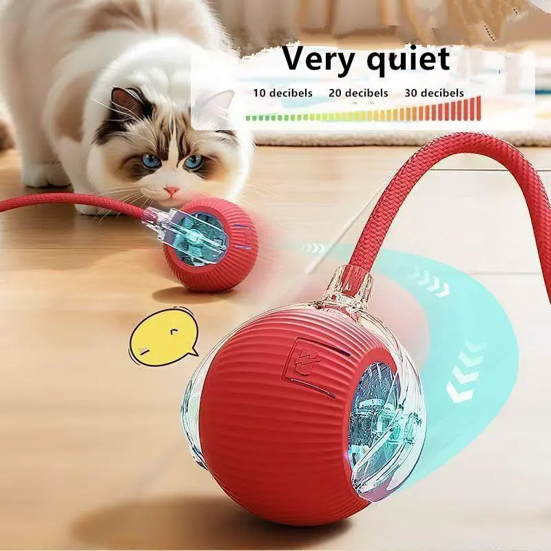 Fun toys to accompany pets-Cat & Dog Need Toy - Smart USB Rechargeable Ball Toy for Rug, Built-in Bird Chirping Sound, Anti-Depression Fun Gift for Cats & Dogs ﻿