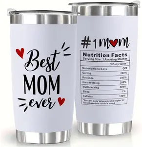 Perfect Christmas Gift for Mom 20oz Insulated Tumbler Stainless Steel Travel Coffee Cup with Silicone Lid Best Mom Ever Design for Mothers Day Birthday