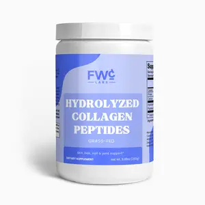 FWCLABS Grass-Fed Hydrolyzed Collagen Peptides - Unflavored Powder for Daily Wellness Support | Type 1 & 3 Collagen from Bovine Hide - Non-GMO & Gluten-Free - 280g