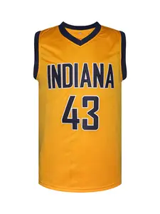 43# Basketball Jersey Yellow Base Dark Blue Number Sublimation Print Eco Dynavent Pro Fabric Unisex