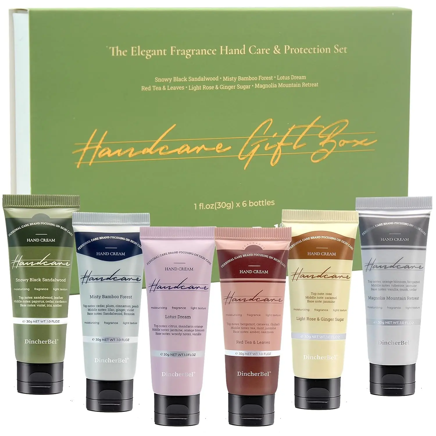 Hand Cream Luxury Gift Set - Travel Size Scented Hand Lotion Set for Dry Skin, Ideal Holiday Gift for Women/Men/Birthday, 6 x 1.0 oz/30 ml