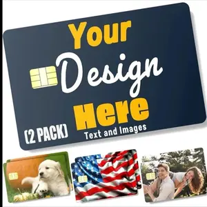 Custom Credit Card Sticker - 2 Pack Personalized Text and Images Design Here for Your Unique Style