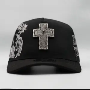 Hat Cruz Padre Nuestro Black Silver