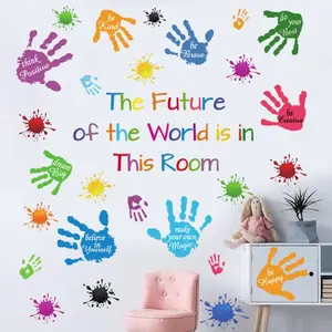 Colorful Inspirational Quotes Wall Stickers Vinyl  Splatter Handprint Wall  Motivational Lettering Positive Saying Wall Art Sticker for  Bedroom Playroom Classroom  Room Decor.